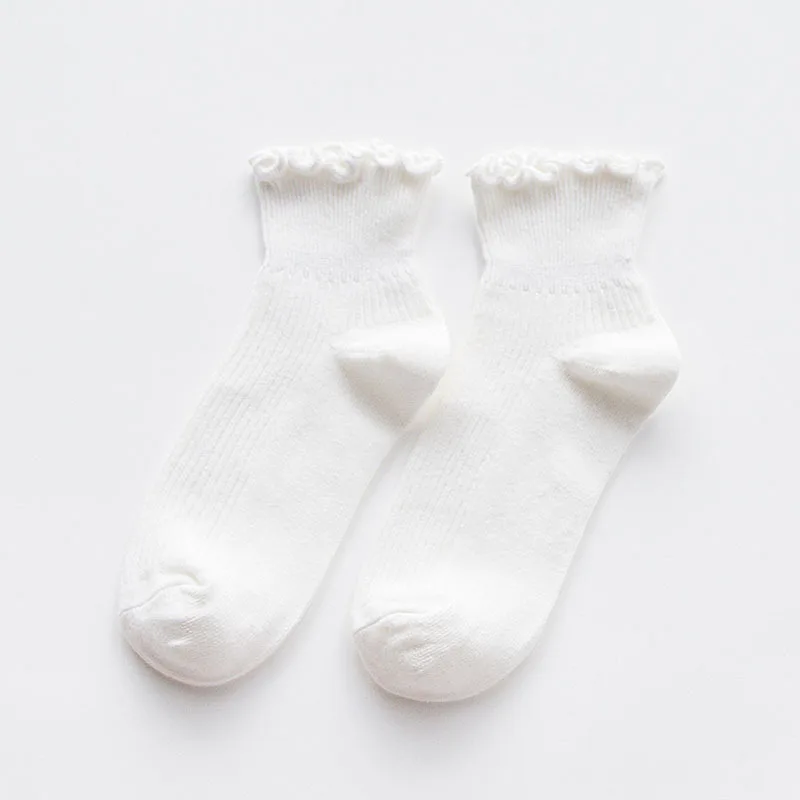 Женские хлопковые носки яркого цвета с оборками милые принцессы цветочным