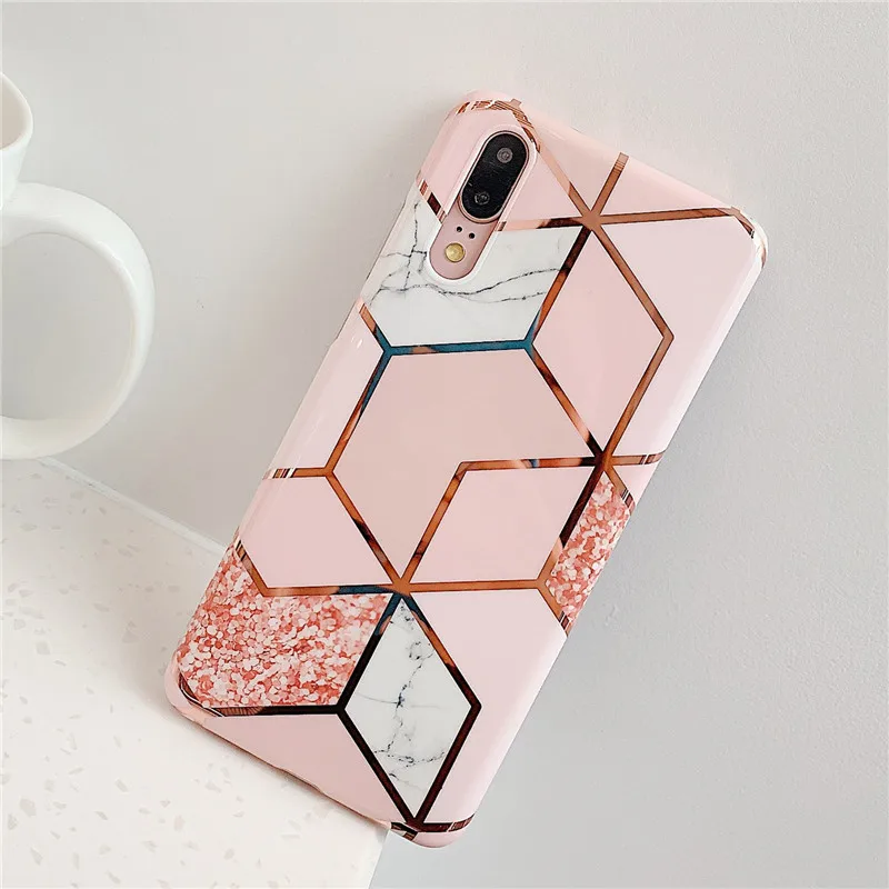 Блестящий золотой мраморный чехол для телефона huawei P20 Lite TPU чехол p20 pro Чехол для huawei p30 lite pro mate 20 pro Чехол для телефона