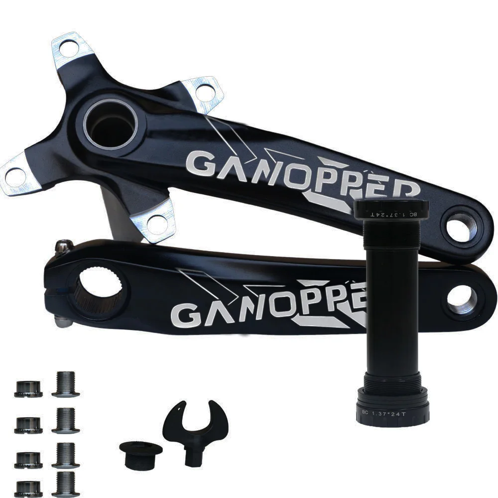 175 мм Fatbike Fat bike crank набор 100 мм BB 104BCD коленчатая цепь 30T 32T 36T 38T 40T 42T 104 мм BCD односкоростная цепь - Цвет: black crank with BB