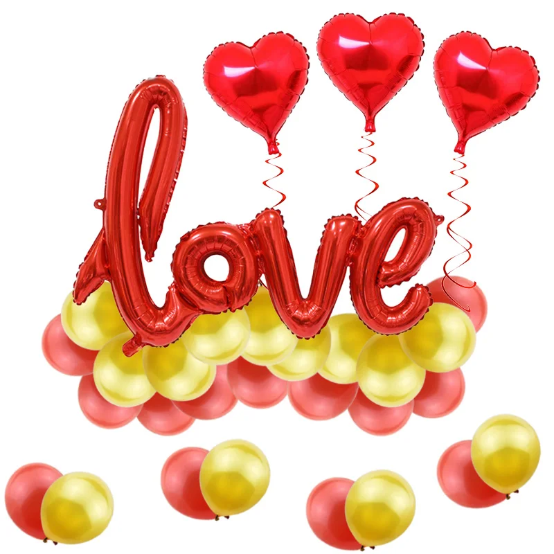 

ZLJQ New Wedding Balloon Decoration Valentine's Day Love Expression Props Balloon Surprise Wedding Door Decoration Balloon Kit