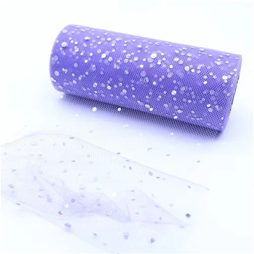 lt purple 15 см 25 ярдов лазерные блестки органза рулонные Тюлевая Ткань DIY Baby Shower свадебное украшение на День Благодарения домашнее украшение для вечеринки в день рождения - Цвет: lt purple