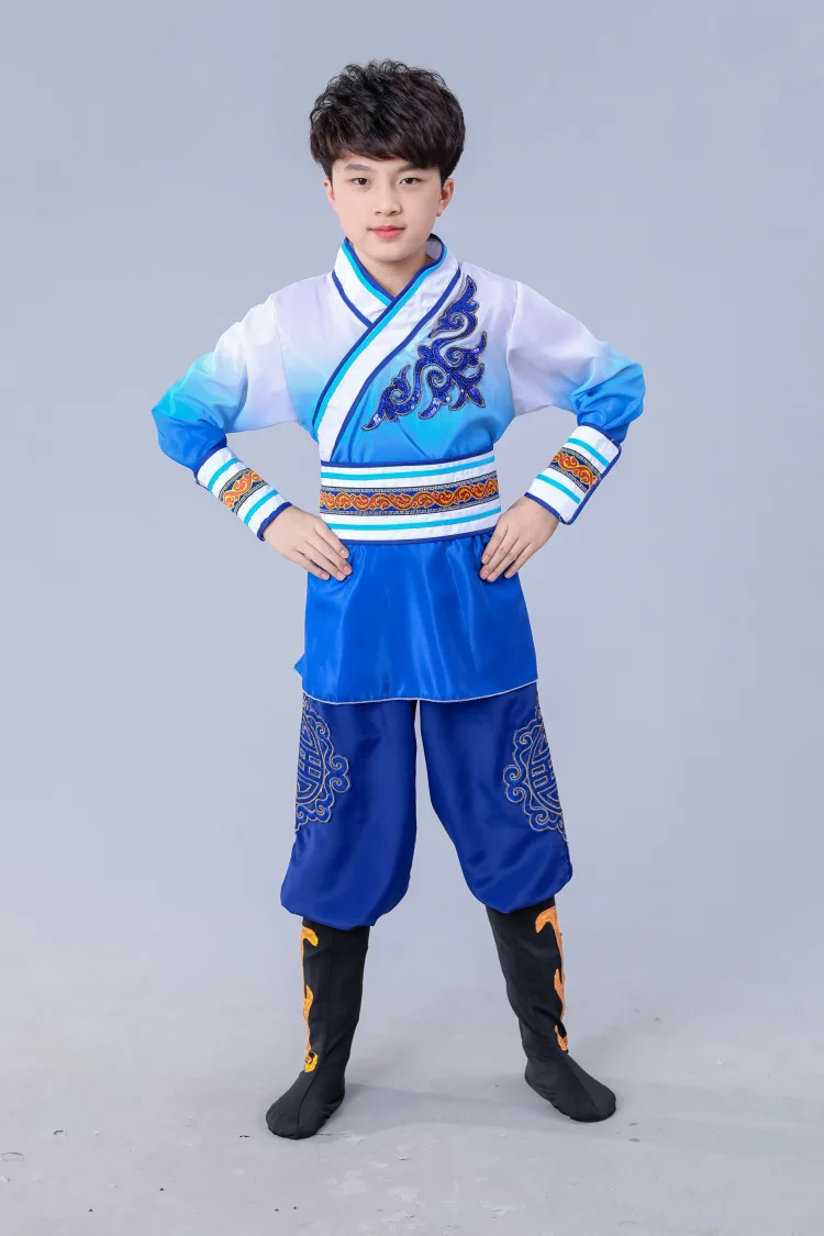 Новогодний костюм для мальчиков народных танцев Детские барабанные костюмы