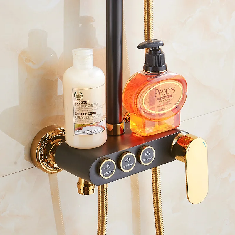 Набор для душа в туалете золотистый смеситель Бронзовый черный лучший подарок