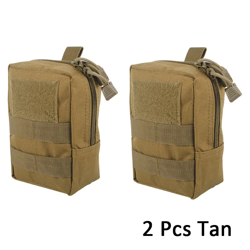 1000D Наружная военная тактическая сумка талии EDC Molle Многофункциональный чехол с молнией для инструмента Охотничий военный тактический мешок - Цвет: Tan
