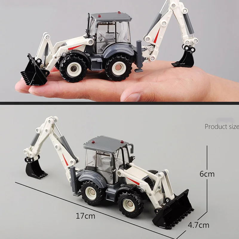 

Alloy Diecast Excavator 1:50 4 Wheel Shovel Loader Two-Way Forklift Bulldozer Back Hoe Loader Truck Model For Kids Gift Toys
