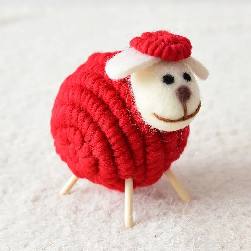 Новогодние декоративные поделки плюшевый ягненок ручной работы Новинка