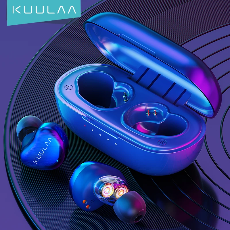 

KUULAA TWS Bluetooth Earphones In-Ear Earbuds Bluetooth 5.0 HD Ture Wireless Stereo Bluetooth Eadbuds Sport Game Phone Headset