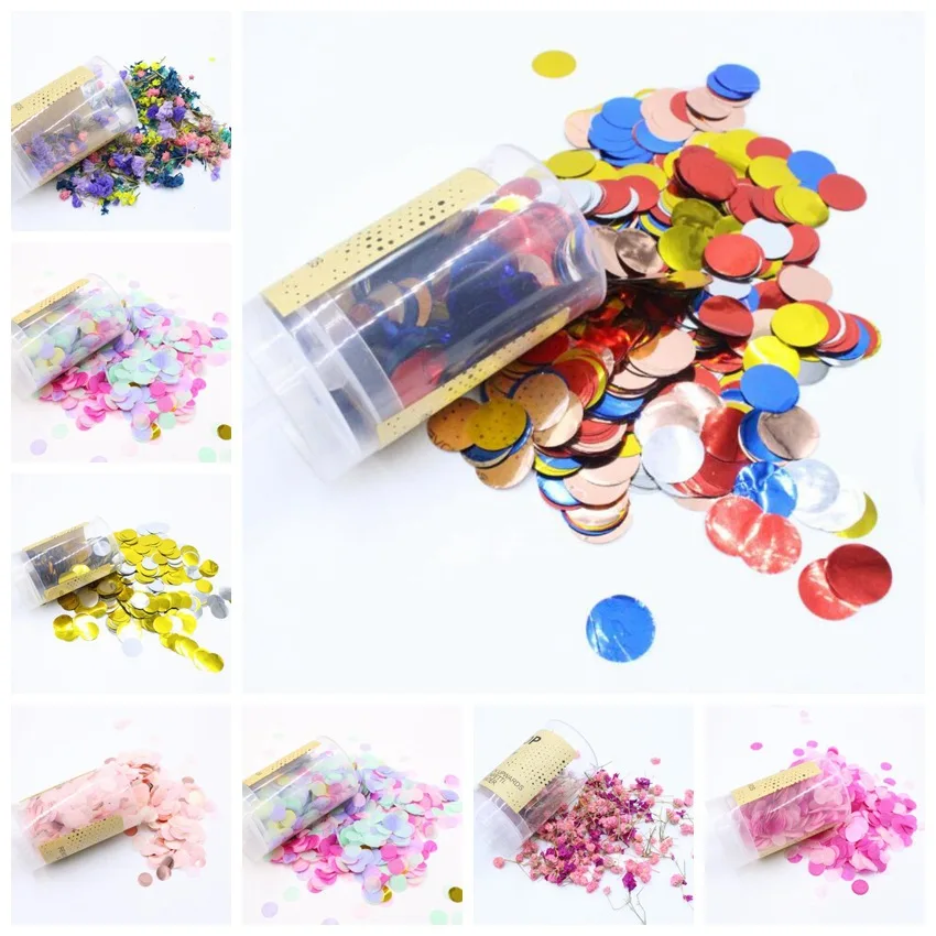 

Push Pop Party Confetti Poppers for Wedding Happy Birthday Flower Mini Round Confetti Gender Reveal Party Decoration Supplies