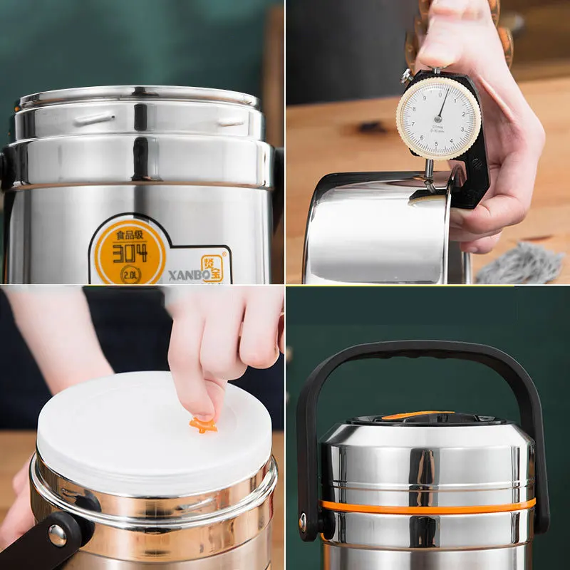 

Stainless Steel Lunch Box Portable Multi-layer Insulation Bento Box Large Capacity Vacuum Insulation Food Container Lunchbox