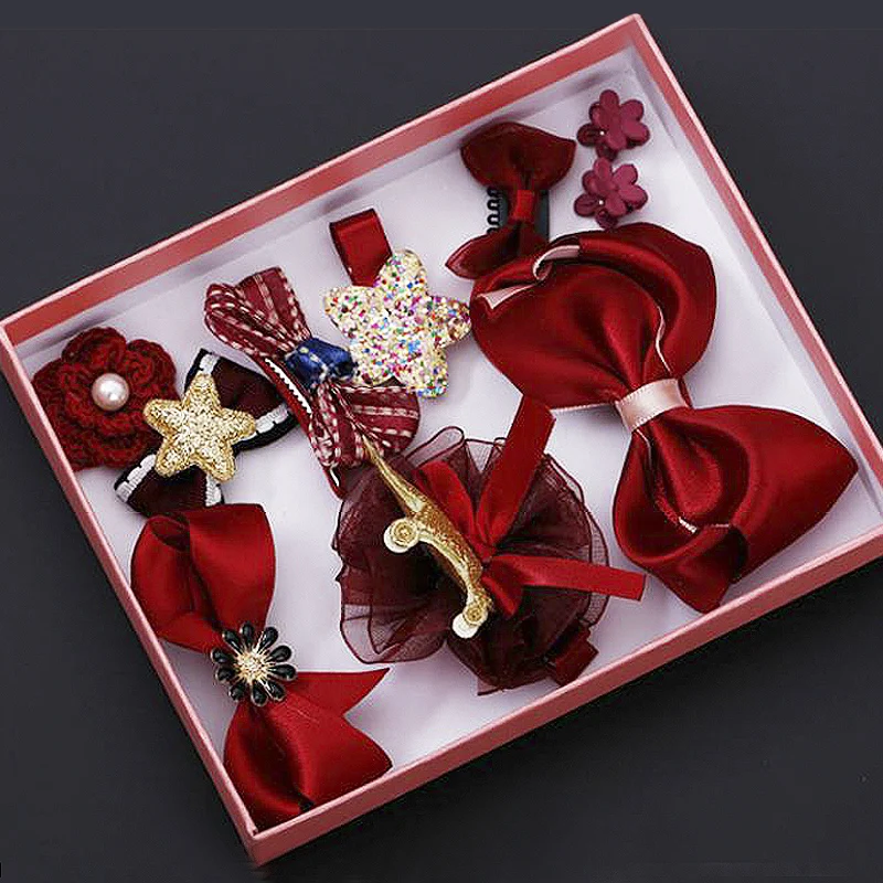 

10 Piece hair clip set Cute Hair Accessories Girl headwear Bow Flower animal Hairpins hair band cartoon Elastic Headdress Gift