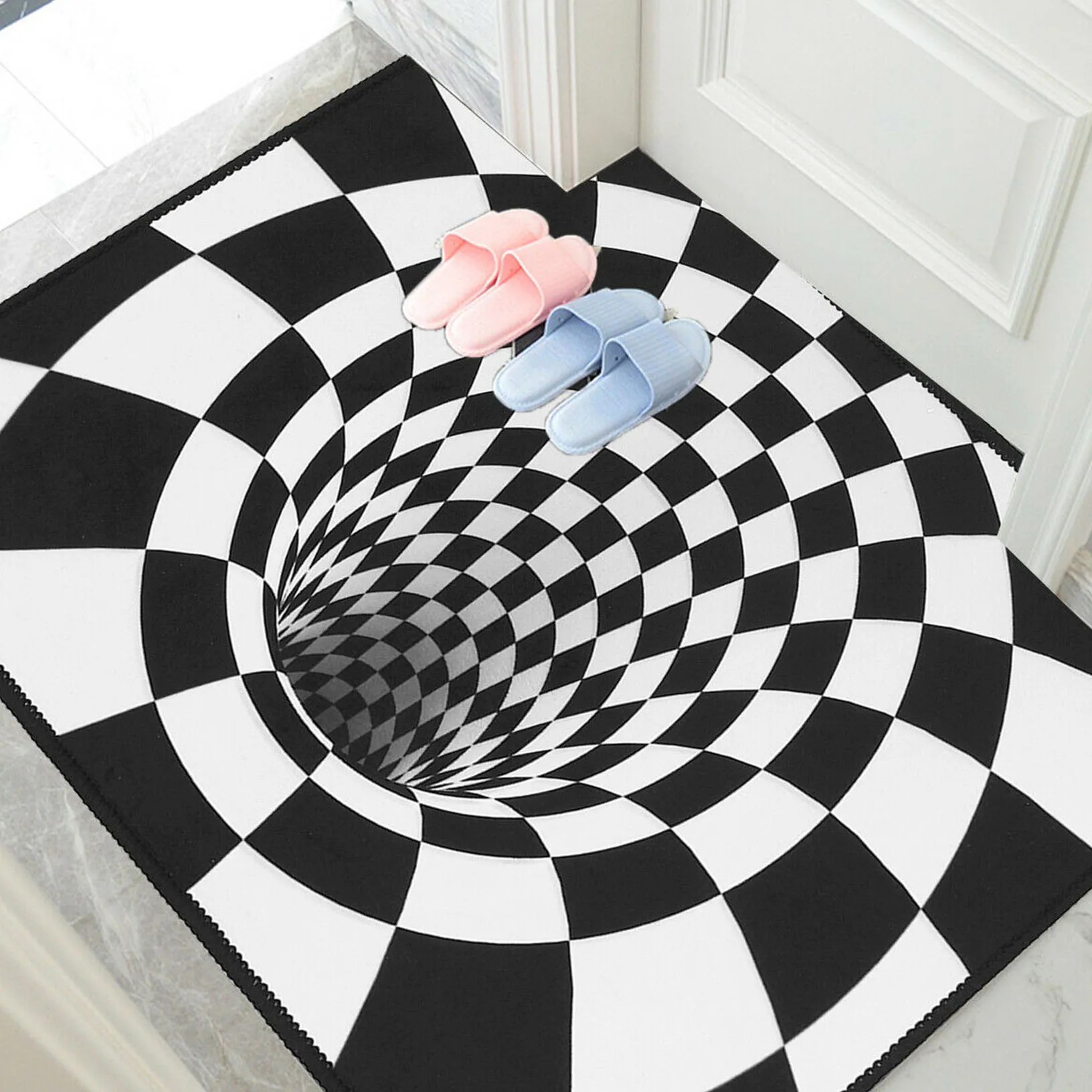 

3D Vortex Visual Illusion Rug Printed Area Rug Carpet Floor Pad Non-slip Doormat For Living room Blanket Home Decor