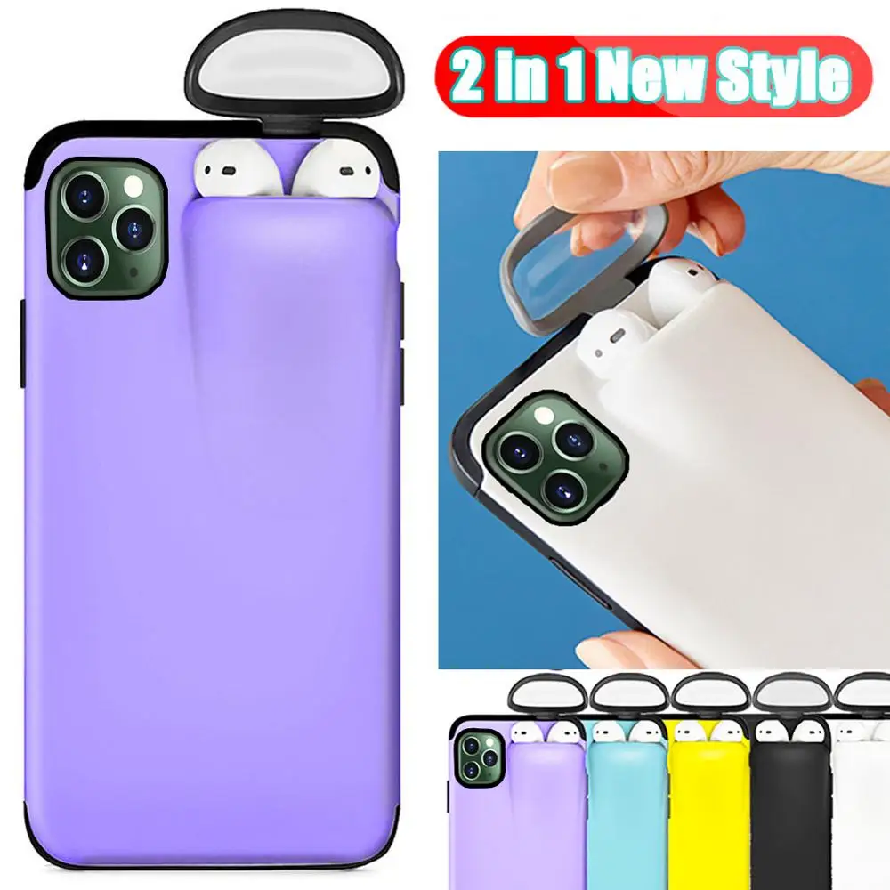 Для iPhone 11 Pro Max чехол Xs Xr X 10 8 7 Plus 6s 6Plus для AirPods Держатель Жесткий Чехол новый дизайн