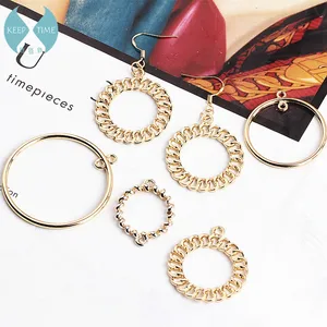 Аксессуары для украшения ушей сделай сам, сплав, простая круглая цепочка, перекрывающаяся спираль, круглые серьги, материал для сережек, подвесная деталь