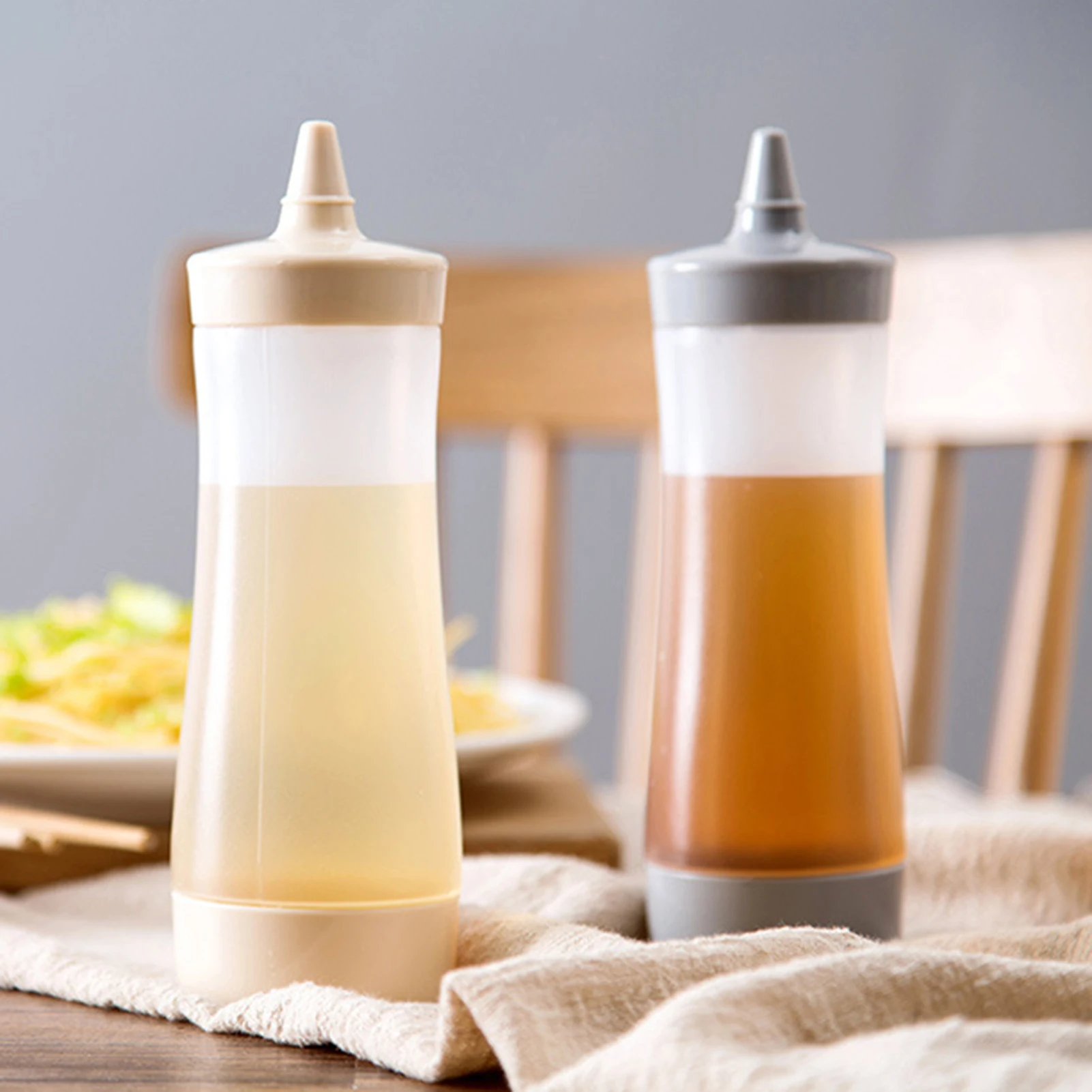 Пластик приправы Squeeze бутылок Кухня кетчуп диспенсер для соусов горчичного цвета