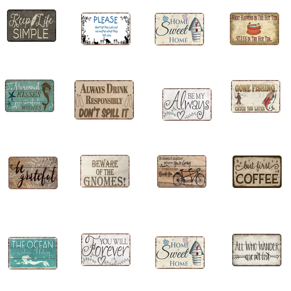 

Characters/Weapon Sign Board Shabby Chic Vintage Metal Painting Tin Signs Tinplate Iron Art Decorative Plate Mural Home Decor