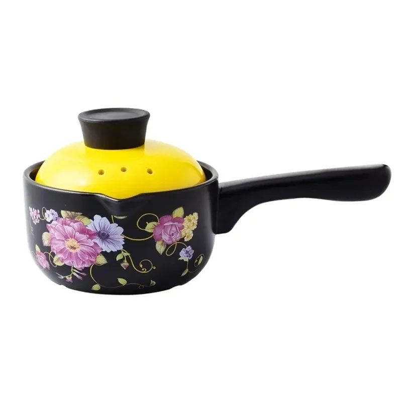 

Casserole Ceramic Milk Pot Baby Food Supplement Mini Household Small Casserole Porridge Rice Noodles Hot Milk Single Handle Milk