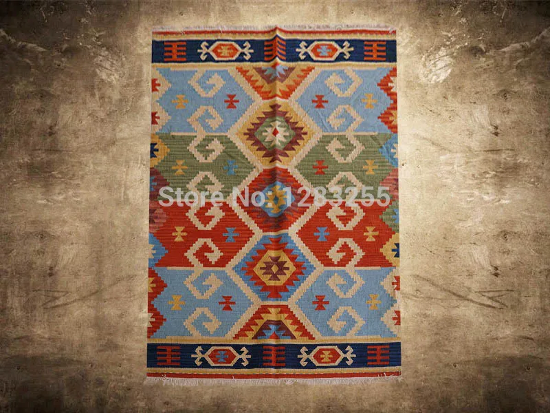 Турецкий напольный ковер винтажная решетка тонкая искусственная шерстяная