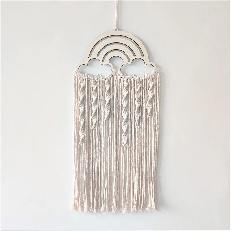 Домашний декор из хлопка ручной работы в стиле ретро с радужными кисточками | Дом