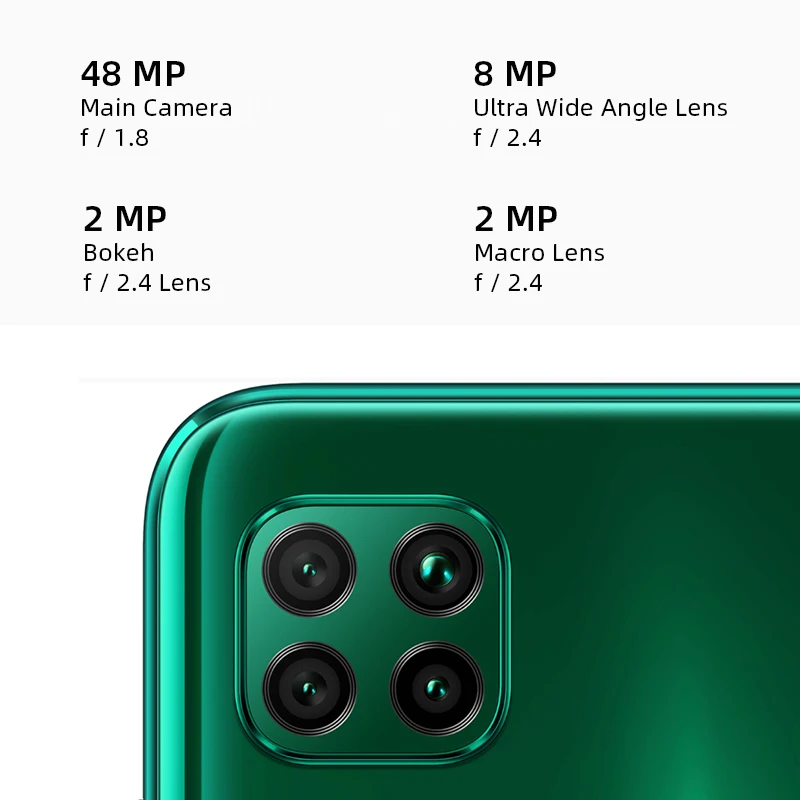 Глобальная версия Huawei P40 lite/lite E 6 + 128 ГБ NFC Смартфон 48MP AI камеры 4 ''FHD Kirin810 Octa Core 40