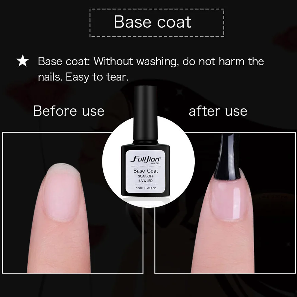 

Base/Top Coat Transparent Nail Art Gel UV LED Soak Off Long Lasting Primer Nail Manicure Varnish KG66