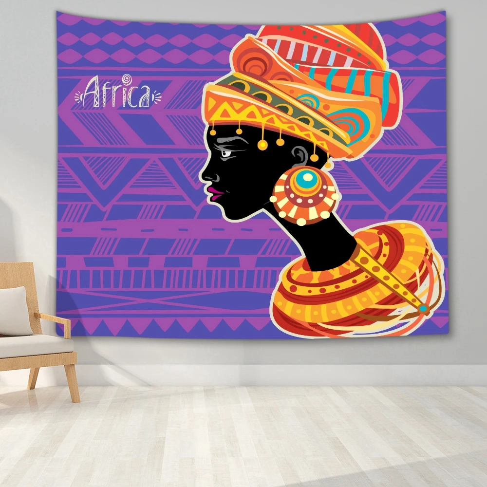 

Гобелен настенный Женский, в этническом африканском стиле, с изображением мандалы