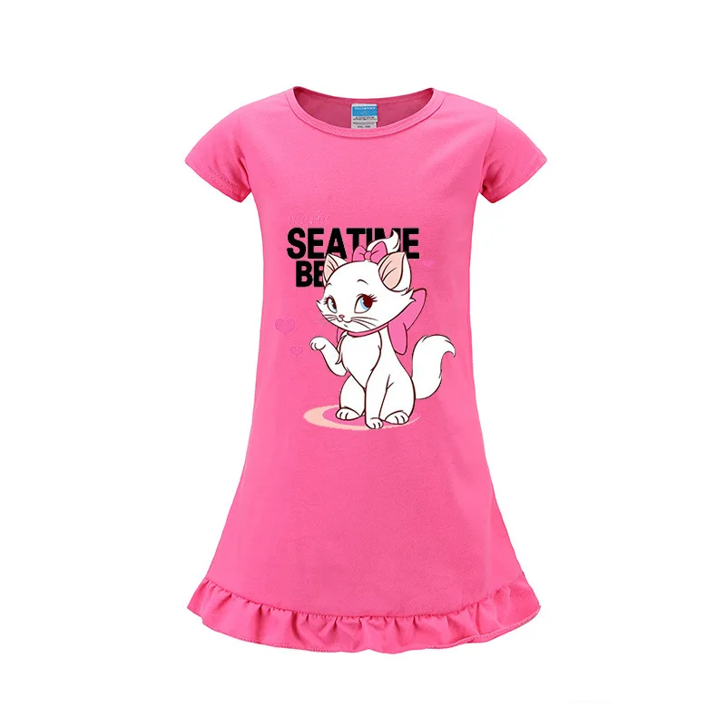 От 2 до 9 лет с героями мультфильмов аристократы Мари кошка детские короткий рукав