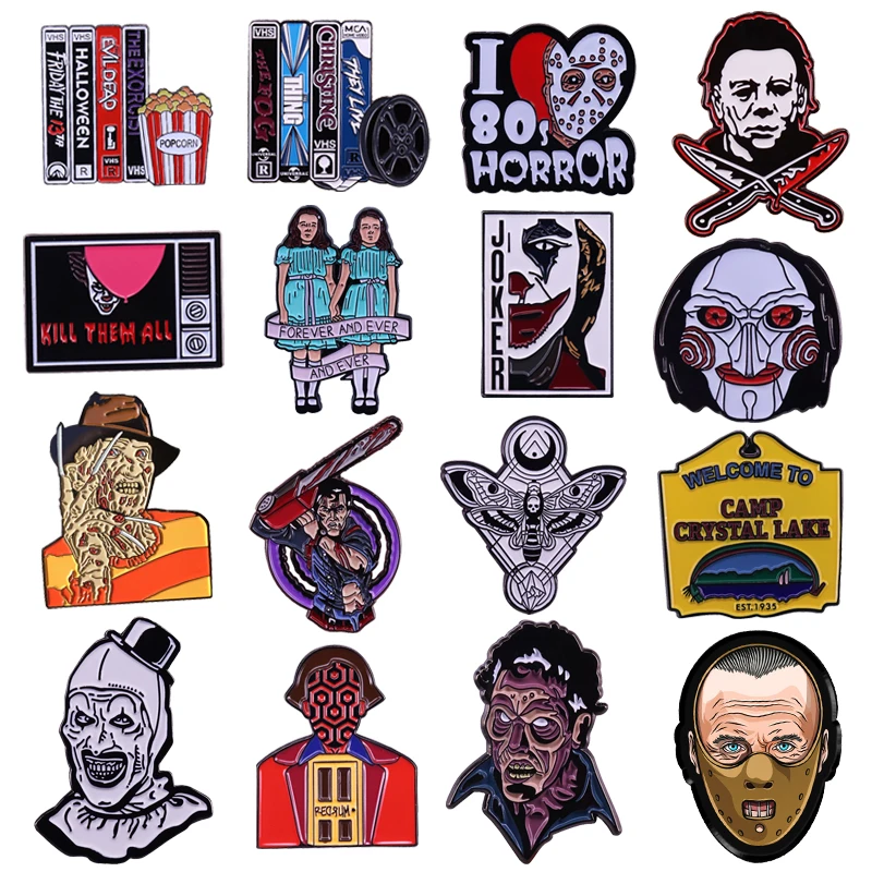 DZ52 Любители фильмов ужасов твердые эмалированные булавки брошь для женщин с