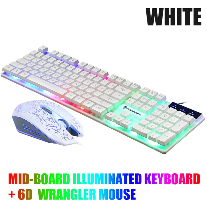 Светящаяся клавиатура и мышь набор для настольных компьютерных игр механическая