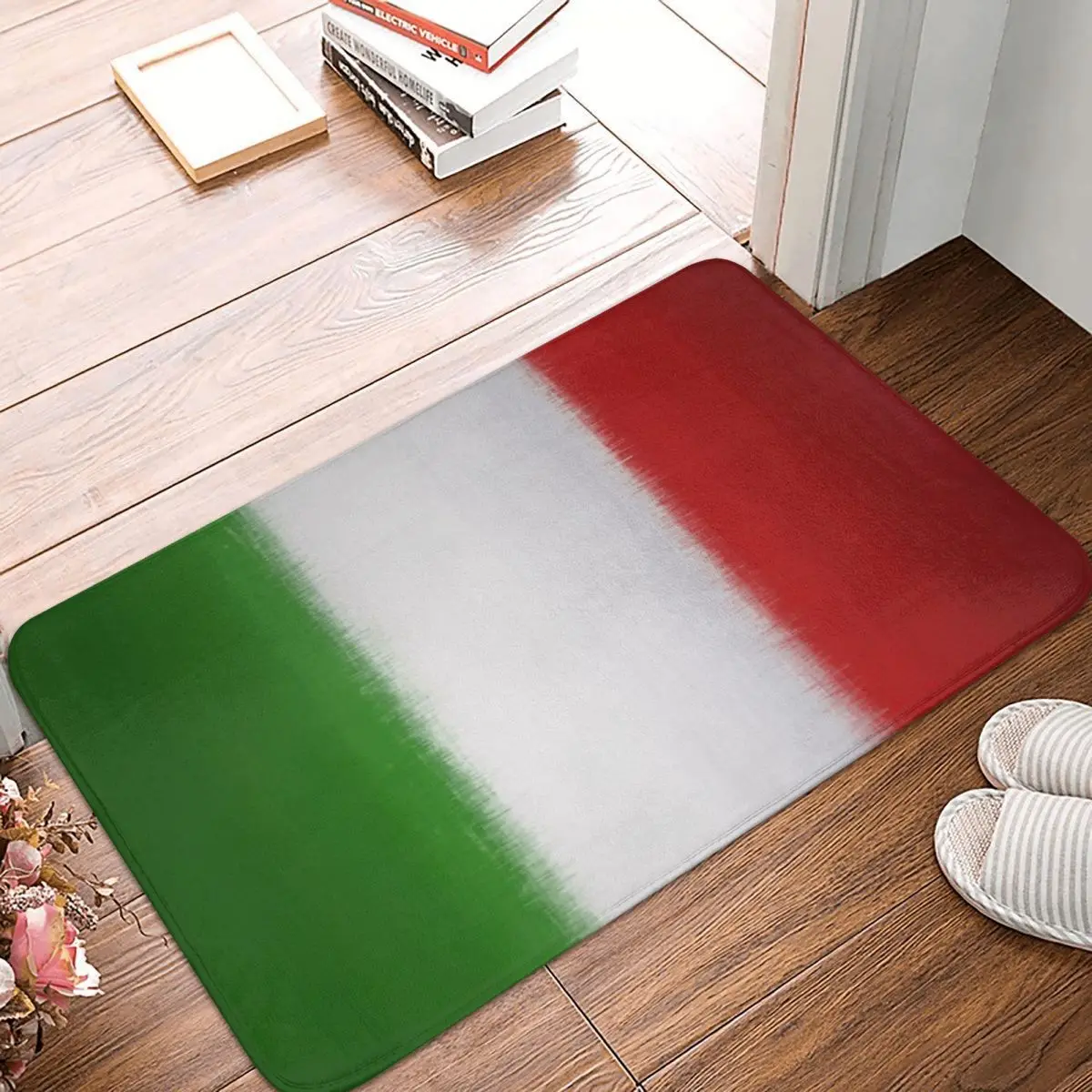 

Коврик с итальянским флагом для ванной комнаты, современный декоративный трехцветный напольный коврик из полиэстера для гостиной, дверной ...