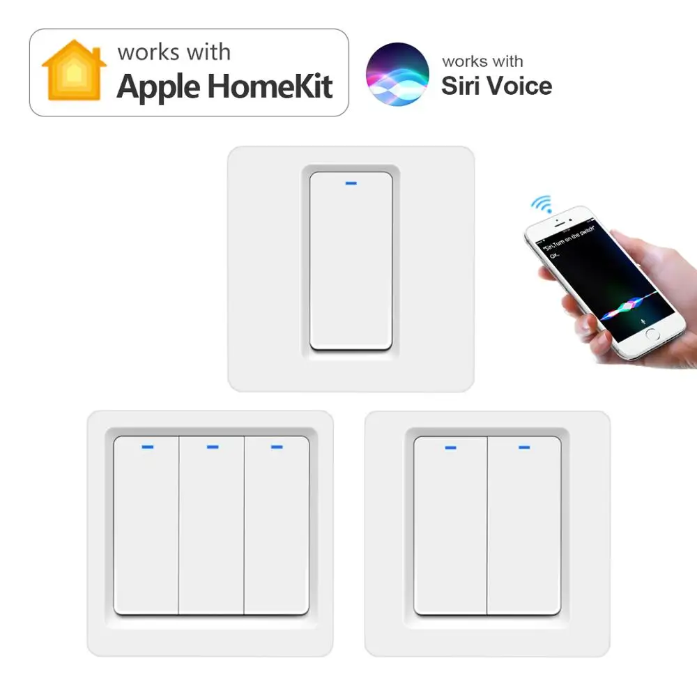 

Умный выключатель Apple Homekit, 1/2 клавиши, 1 канал