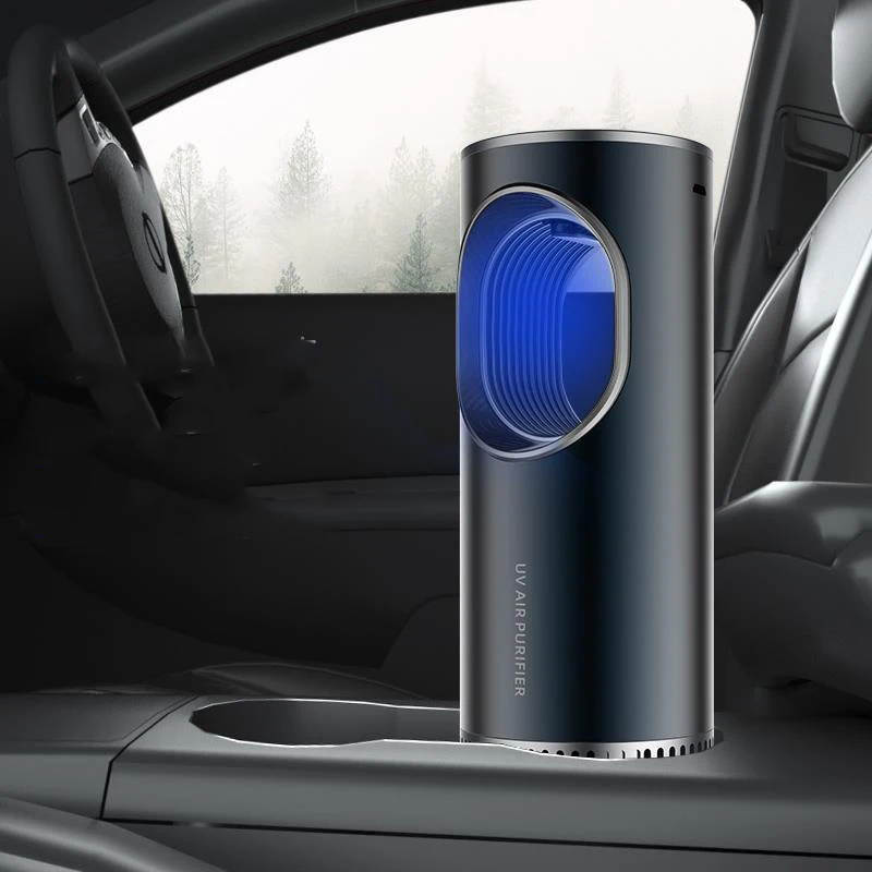 

Car Air Purifier with UV Lights Mini Portable Ionizer with HEPA Filter Activated Carbon Freshener for Office Desk Car