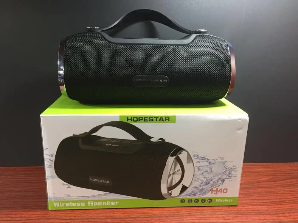 Black HOPESTAR H40 портативный Bluetooth динамик беспроводной 3D стерео Саундбар водонепроницаемый открытый сабвуфер заряженный 18650 динамик - Цвет: Black