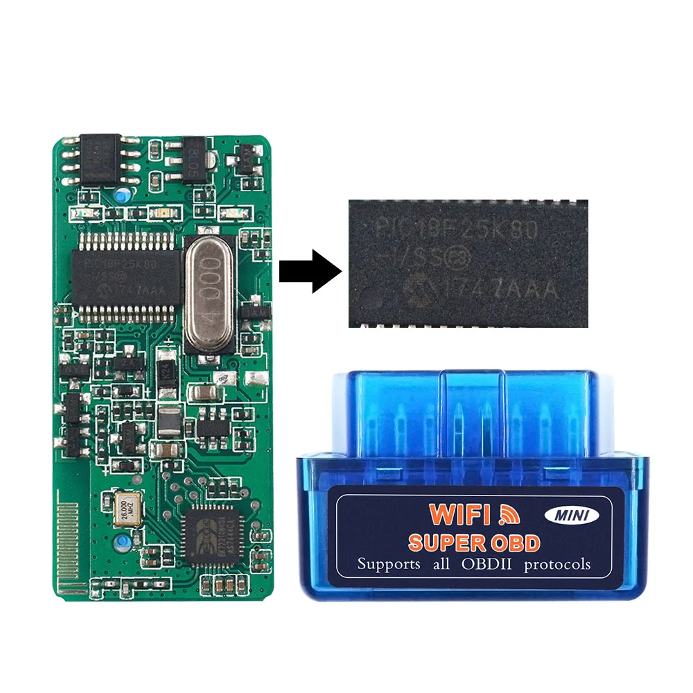 Диагностический сканер OBDII супер мини ELM 2020 V1.5 WiFi OBD2 ELM327 V 1 5 Wi Fi для Android/Ios/Windows/ПК