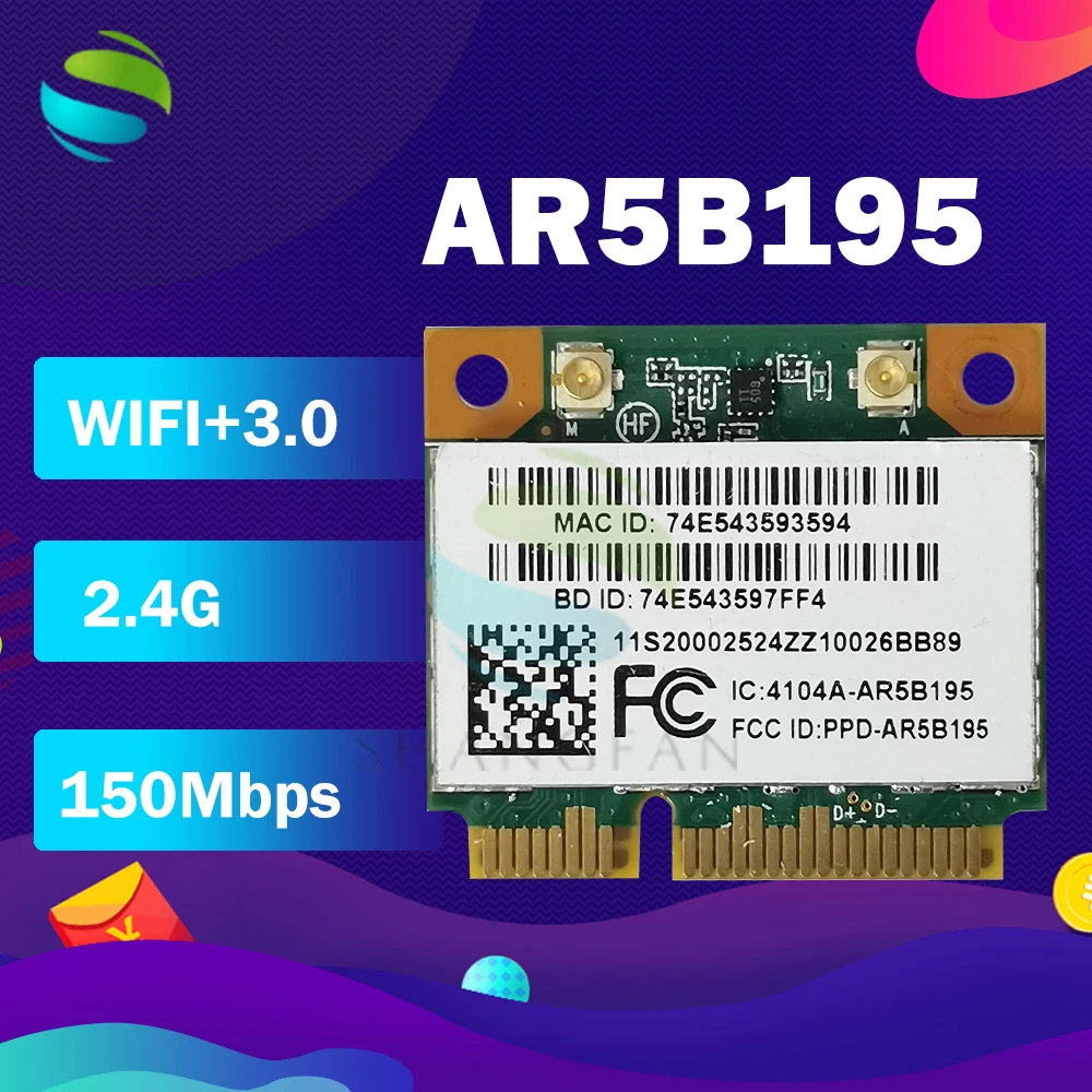 Atheros AR9285 AR5B195 AR9002WB 1NGCD Половина мини PCIe WLAN Wi Fi BlueTooth карты для IBM lenovo G470 G480 Z470 Z485|bluetooth