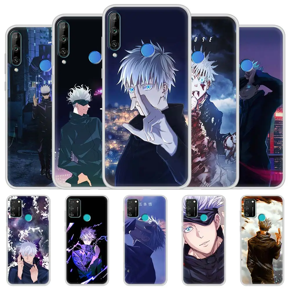 

Silicone Case For Honor 30 Youth 10 9X Lite 20 Pro 8X 30i Play 9A 9C 9S 20e 20S 8S 2020 Cover Jujutsu Kaisen Satoru Gojo Anime