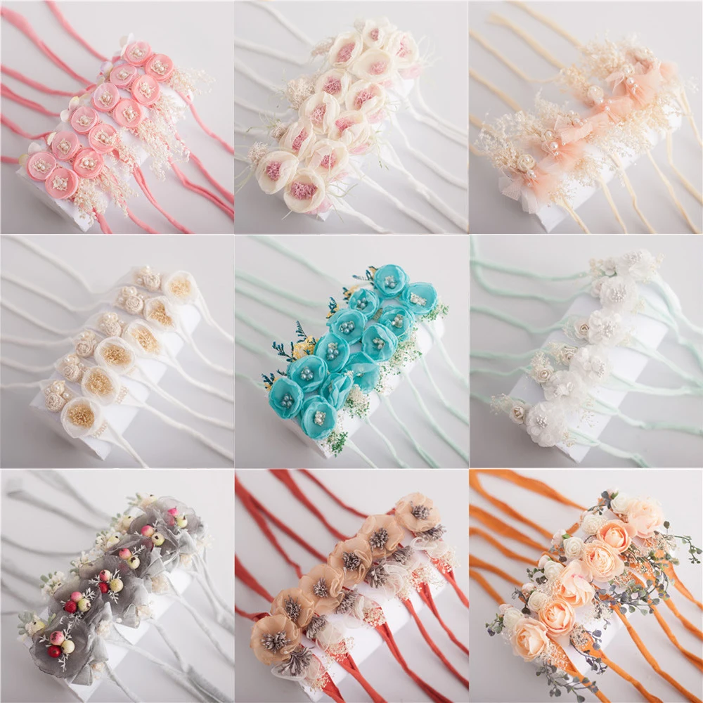 Мягкие Детские нейлоновые повязки на голову милая Цветочная яркая веревка