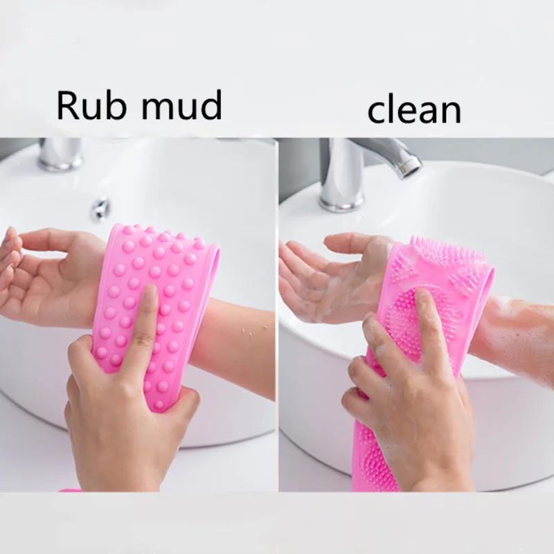 

Magic Silicone Brushes Bath Towels Rubbing Back Mud Peeling Body Massage Shower Extended Scrubber Skin Clean Shower Brushes