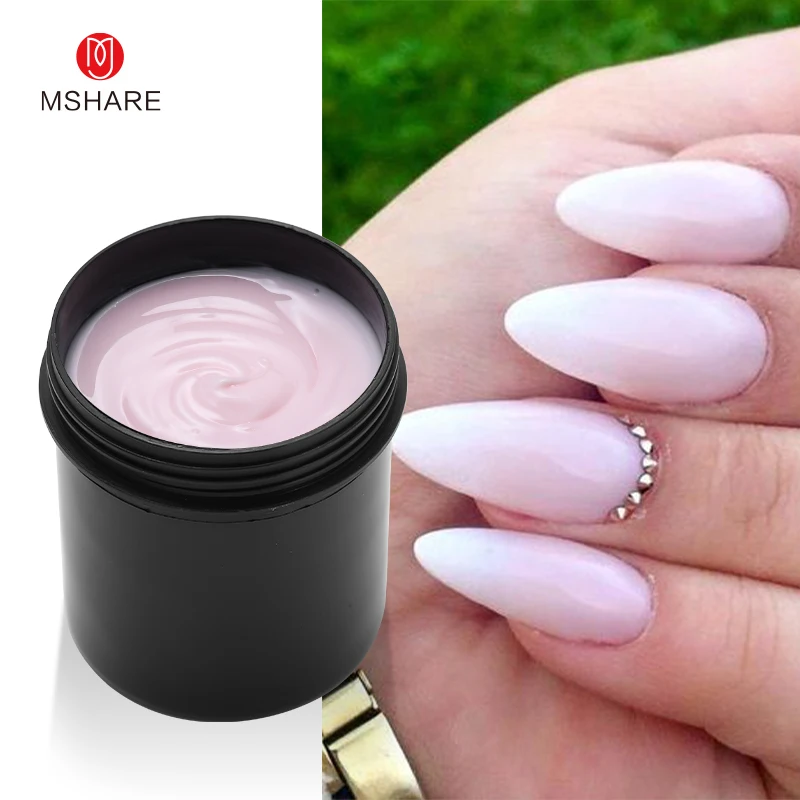 MSHARE розовый белый Желейный гель для наращивания 142 г 5 унций крем ногтей Средний