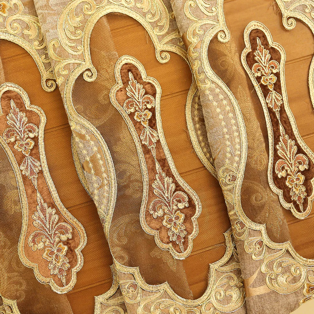 Европейские роскошные бархатные занавески с вышивкой тяжелые тканевые оконные