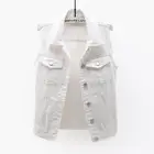 Жилет джинсовый женский на пуговицах, модная безрукавка, Джинсовая безрукавка, верхняя одежда, белый розовый цвет, 2021, размера плюс, лето S-5XL