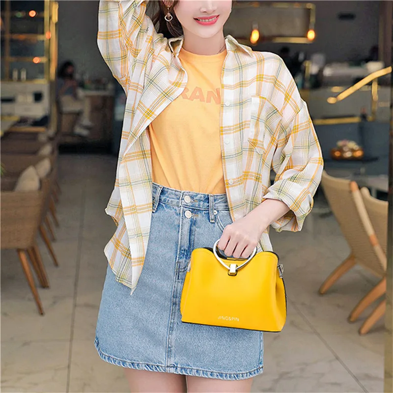 

Сумки через плечо из искусственной кожи для женщин 2021, дорожная сумка, модная простая женская сумка через плечо, сумка-тоут