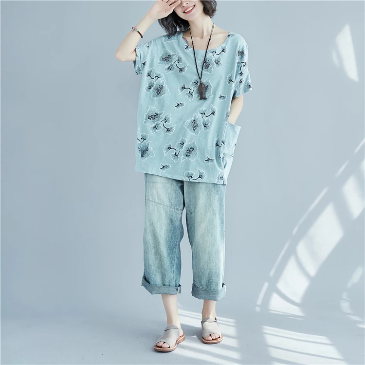 2020 женская летняя модная свободная футболка с коротким рукавом и боковыми