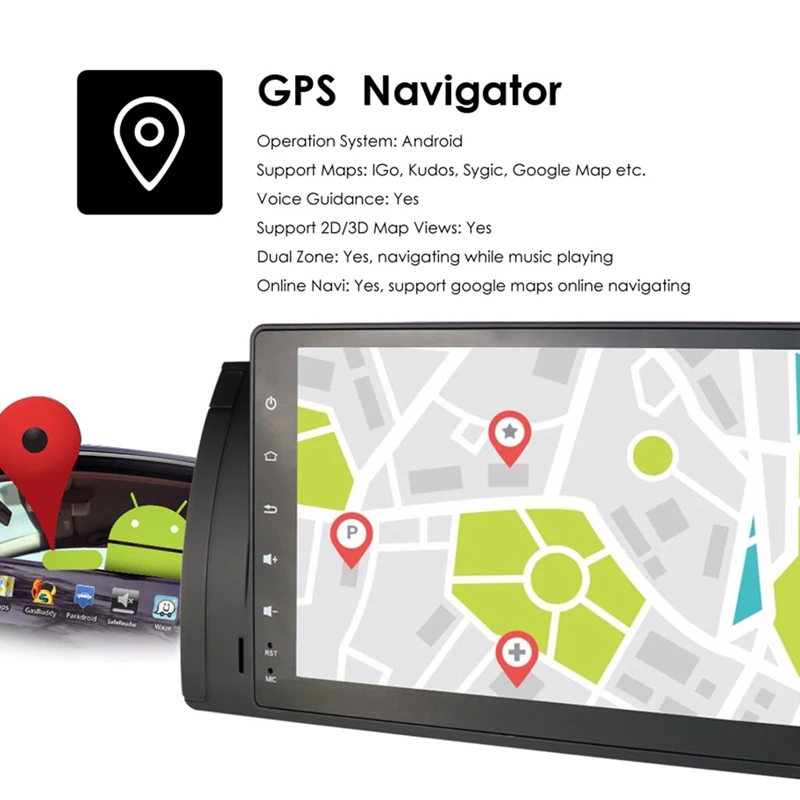 9 дюймов Android 1 2 + 16G Автомобильный GPS навигатор мультимедийный плеер Bluetooth