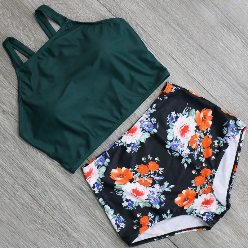 Купальник женский с высокой талией пикантный комплект бикини винтажный для