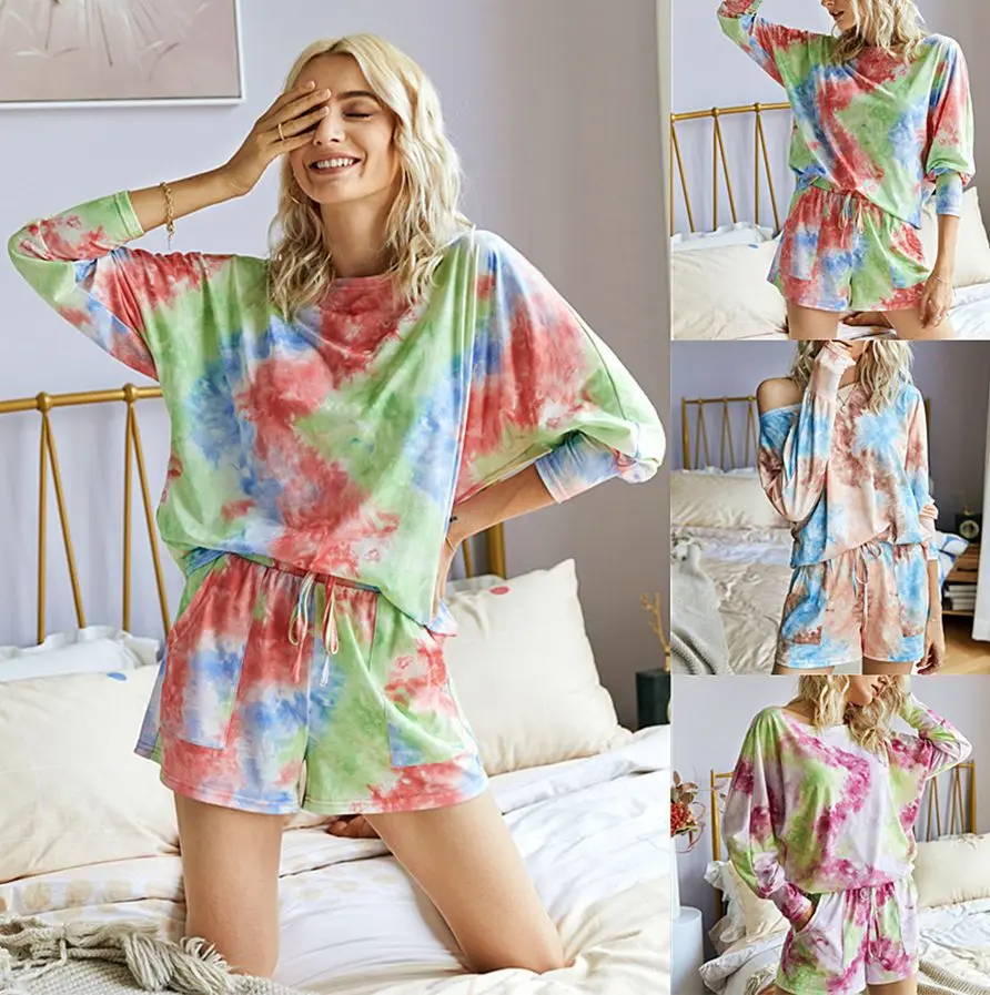 

Оригинальный дизайн, модные повседневные топы и шорты с принтом, комплект из двух предметов, женская одежда с принтом, свободная Летняя женс...