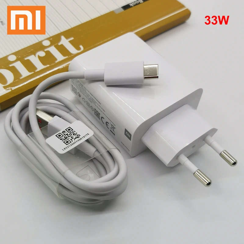 Быстрое зарядное устройство Xiaomi 33 Вт адаптер QC4.0 5A Type C кабель для Mi 10 11 10T Pro Poco F2 X3 M3