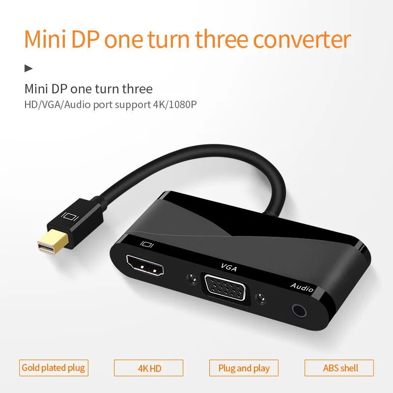 

MINIDP to HDMI/VGA+ audio adapter cable HDMI interface 4K ultra-clear connection projector For Computer Projector TV Monito