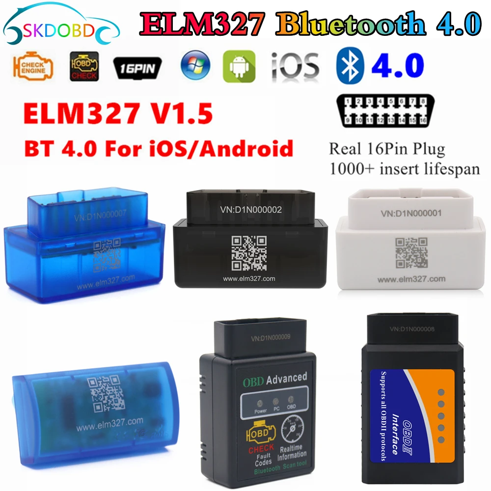 

Super Mini ELM327 V1.5 OBD2 Scanner Bluetooth 4.0 ELM 327 OBD Car Diagnostic Tool For Android /IOS BT4.0 Auto Code Reader