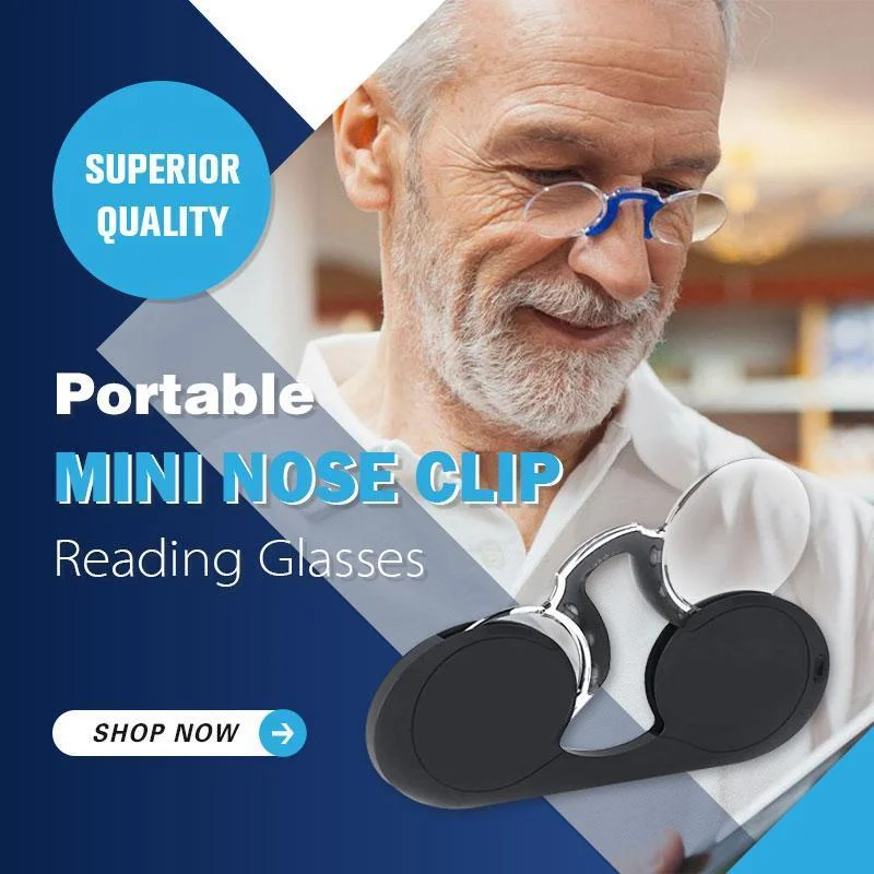 

Portable Silicone Nose Clip Pocket Reading Glasses Men Women Mini Keychain Magnifying Presbyopic Rimless Readers Spectacles