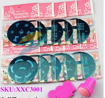 Шаблоны для дизайна ногтей набор из 10 пластин Маникюр Цветочный стиль